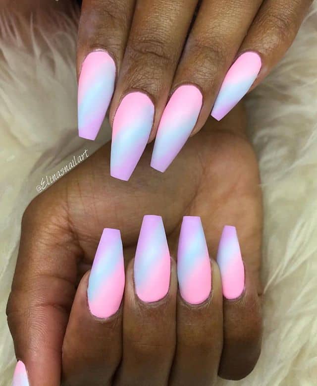 Cool Ombre Ballerina Princess Nail Design