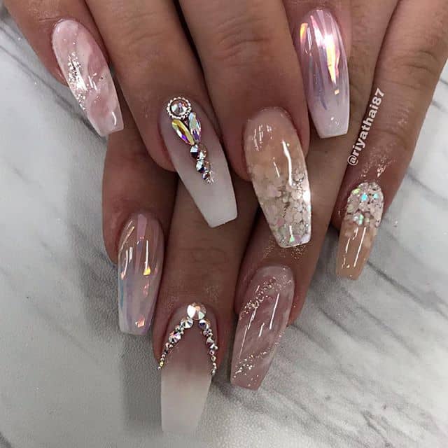 Delicate and Elegant Marble Manicure