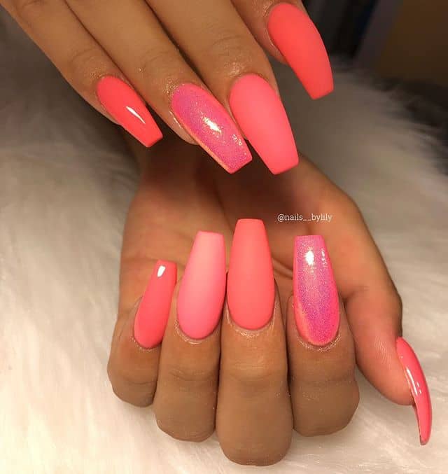 Matte Pink Ballerina Princess Nails