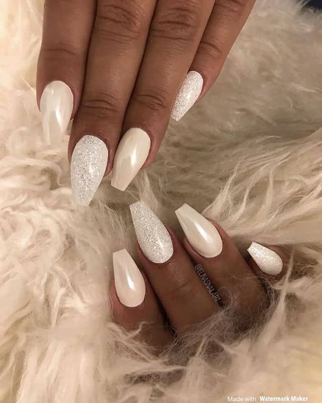 Pearly White Prom Nail Ideas