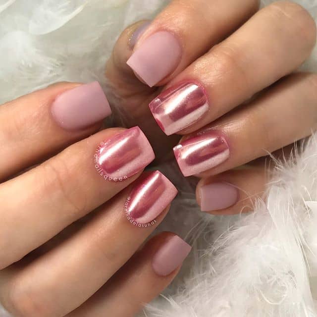 Matte Meets Chrome with This Prom Nail Design