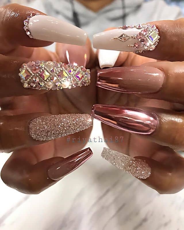 Jewel Encrusted Rouge Princess Nails