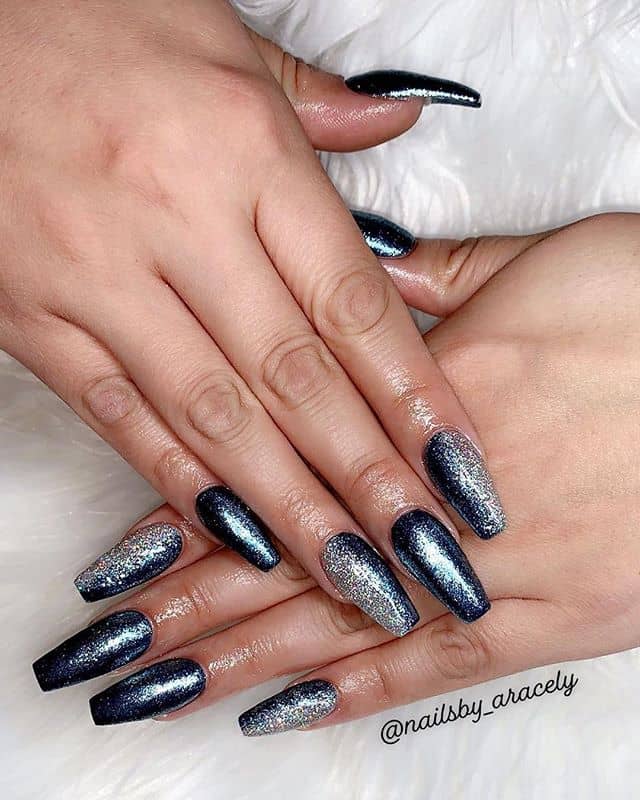 Awesome Starlight Silver Nail Design