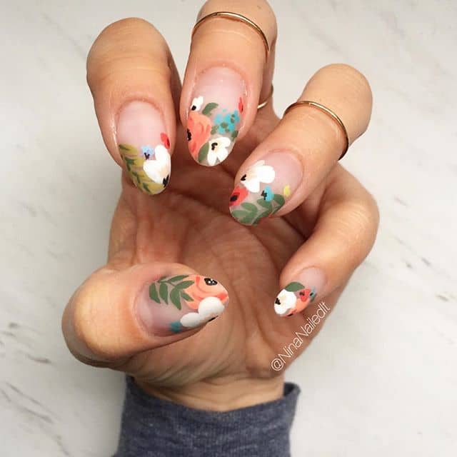 Awesome Indie Garden Flower Nail Art