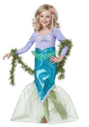 Mermaid Pants Blue Fin Mythical Creature Girls Child Costume Leggings