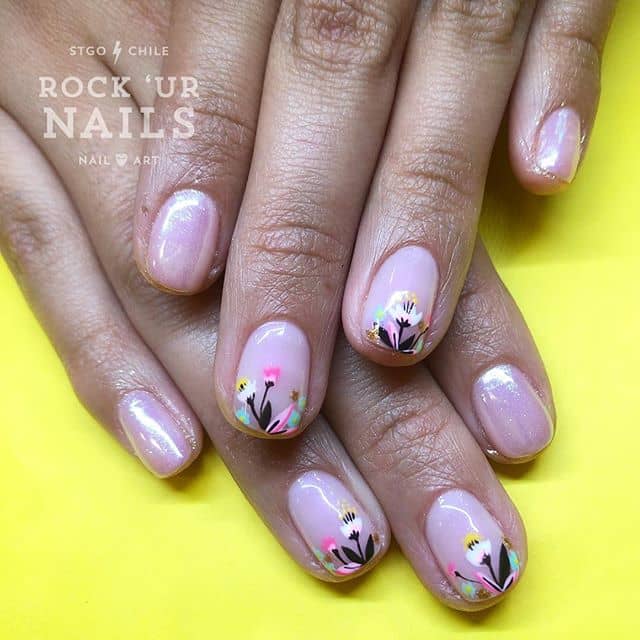  Sparkle, Glitter, and Glam Flower Nail Art