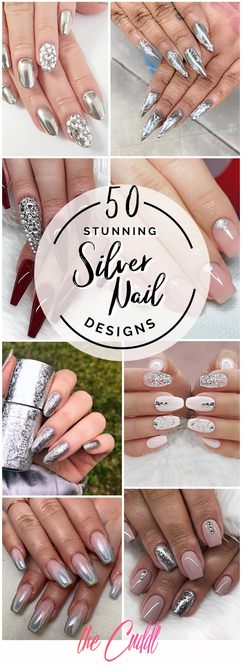 50 Awesome Silver Nail Ideas for Any Occasion