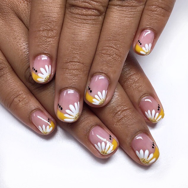 Daisies and Dots French Manicure