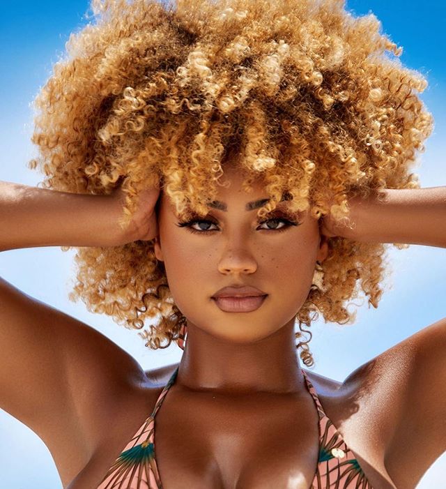 Light Afro Hair With Dark Roots