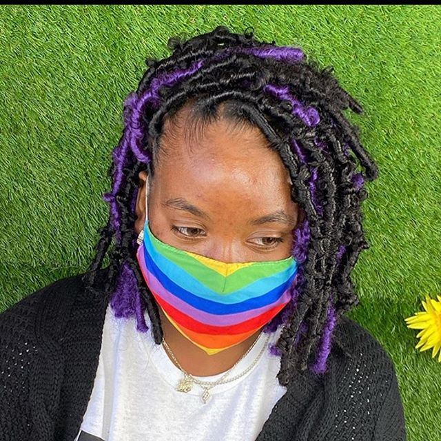 Colored Short Soft Dreadlocks With Highlights Kinky Twists