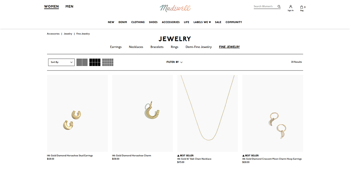 Madewell Online Jewelry Store Fine Jewelry