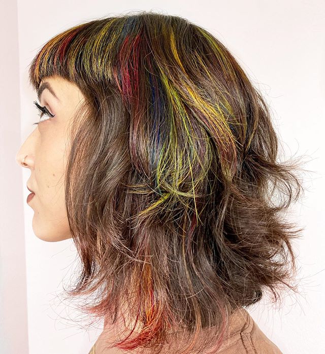 Colorful Bob with a Fringe