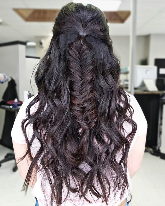 Bombshell Bohemian Brunette Fishtail Braid