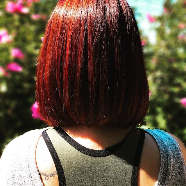 Striking Deep Red Bob Hairstyle
