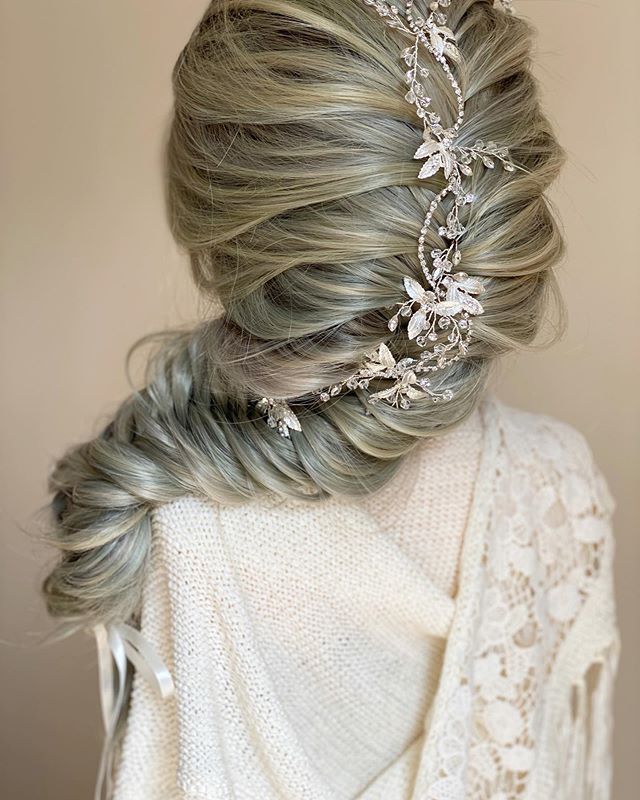 Romantic Chunky Braid With Hair Vine