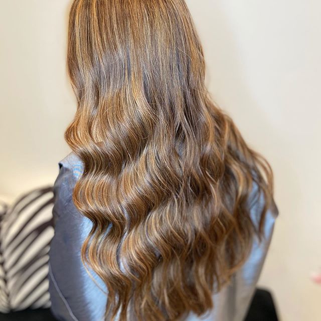 Long and Wavy with Honey Highlights