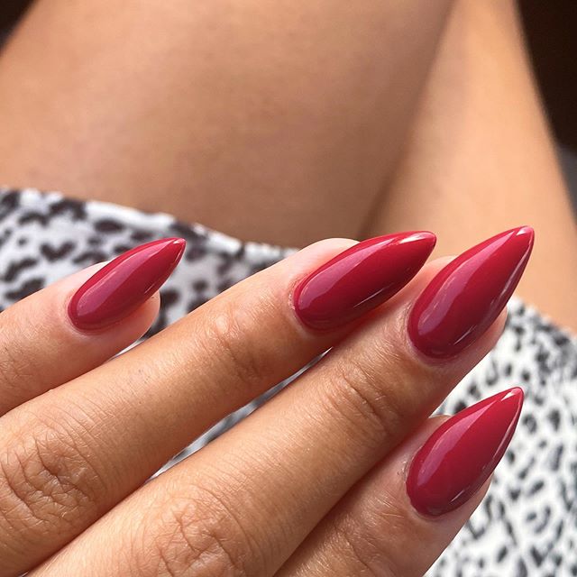 Cherry Red Stiletto Nails