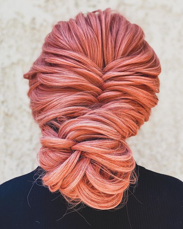 Rose Gold Fishtail Braid Updo