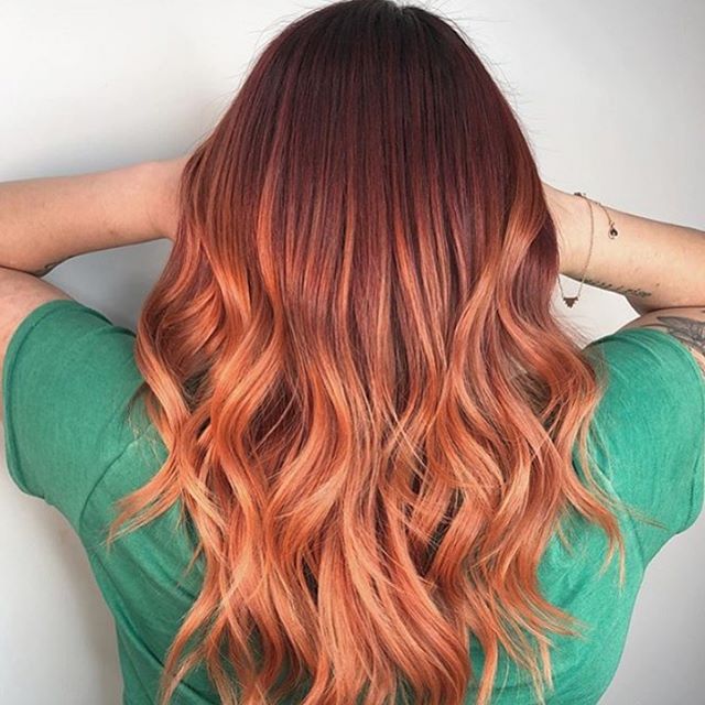 Sleek Honey, Copper, and Red Waves