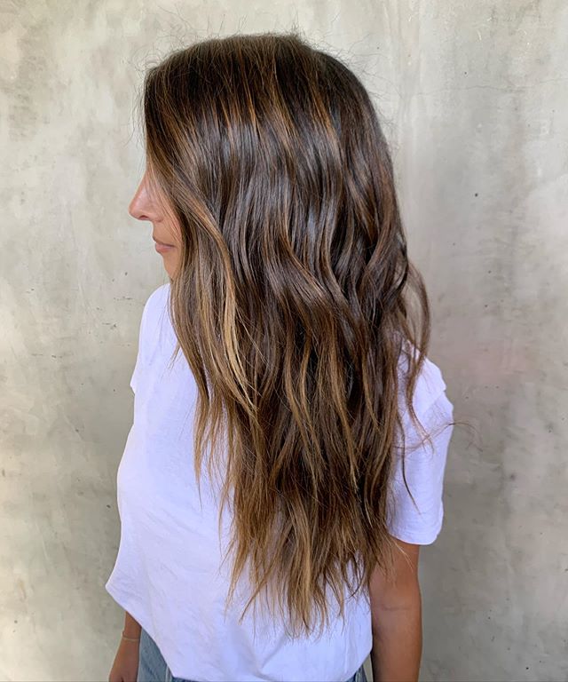 Deep Brown Mermaid Waves with Honey Accents