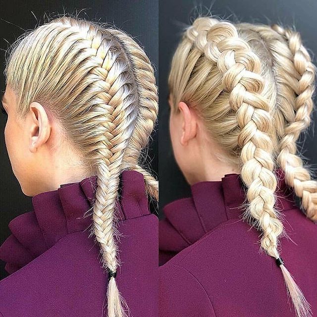 Fishtails With Both Large And Small Braids