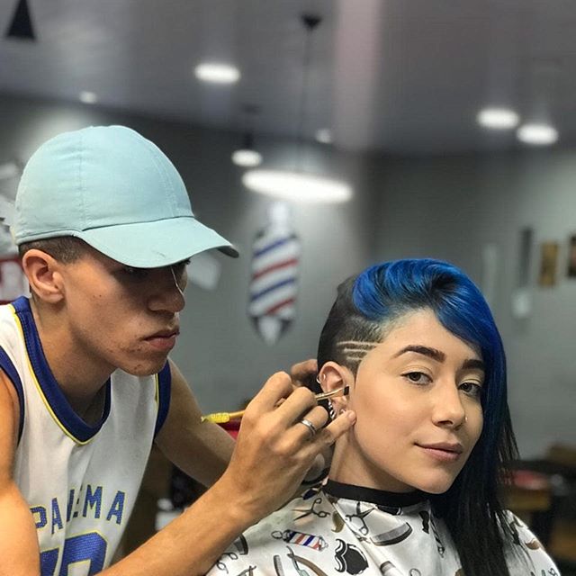 The Best Undercut For Women is Blue and Straight to the Point Undercut Hairstyle