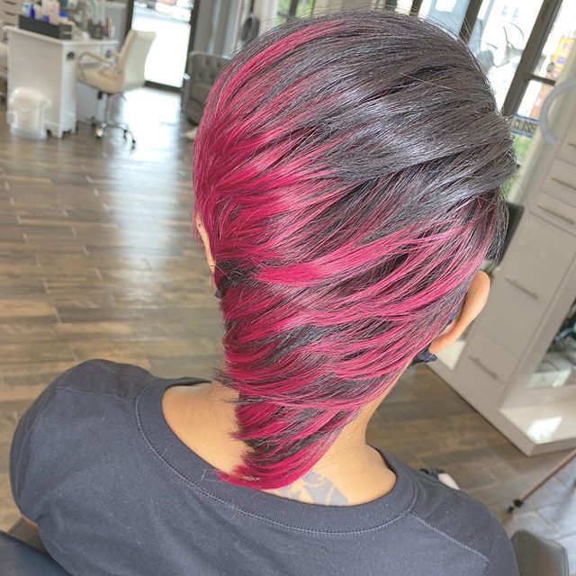  Asymmetrical Pixie With Cherry Red Tips