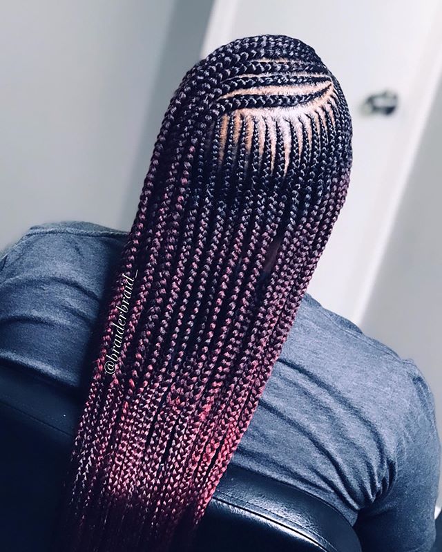 Braids With Side Part And Some Red Lemonade Braids