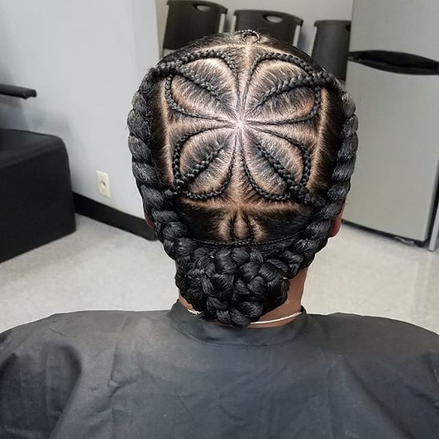 Intricate Leaf And Two Braided Lines Lemonade Braids