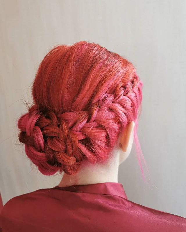 Best Braided Updos and Low Ponytail in Red