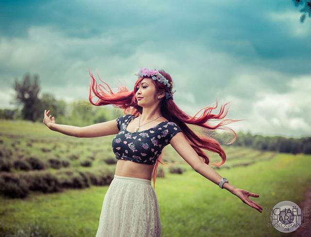 Trendy Butt-Length Raspberry Red Tresses