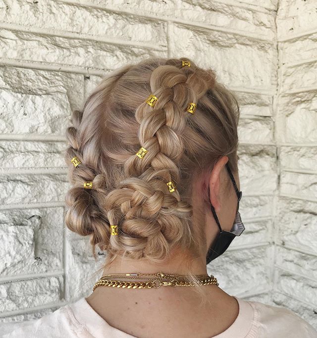  Loose French Braids and Bling