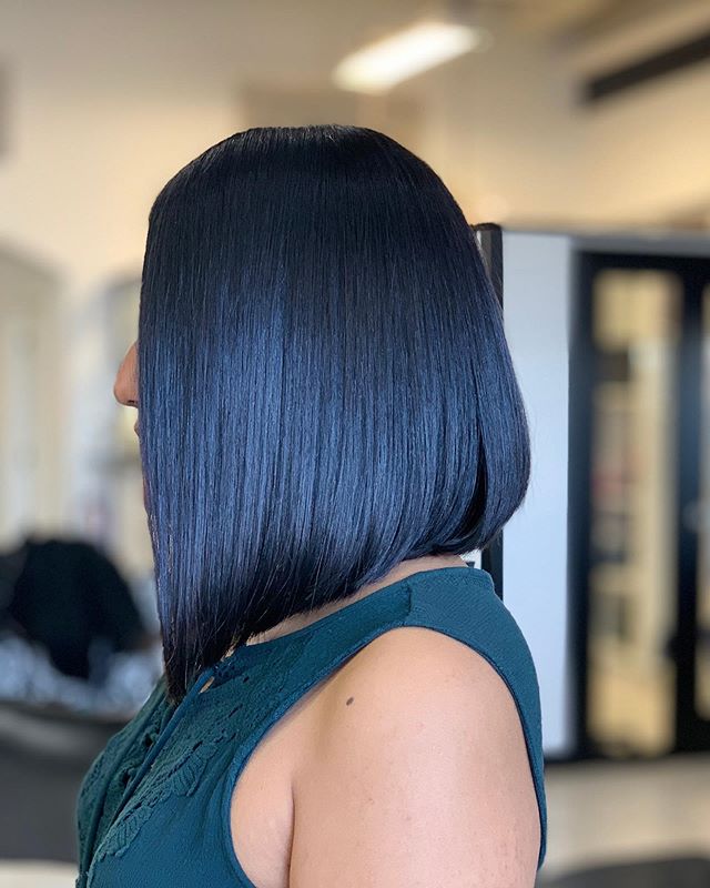 Intense Midnight Blue Angled Bob