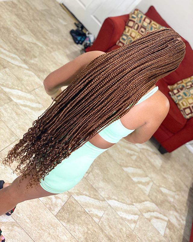 Simple Butt-Length Copper Box Braids