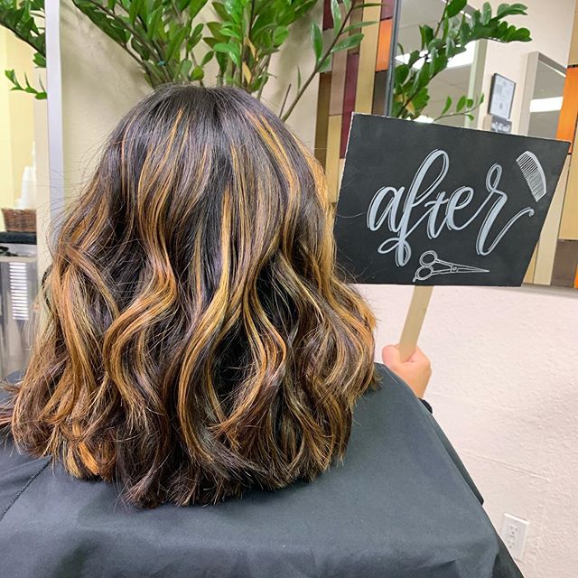  Brunette Hair with Caramel Highlights and Relaxed Waves