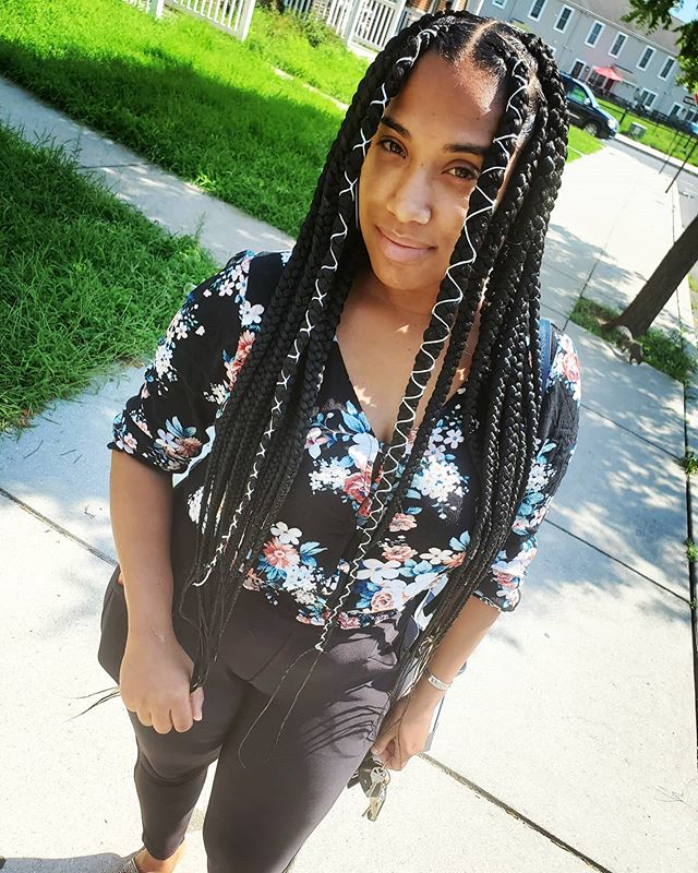 Large & Long Threaded Box Braids