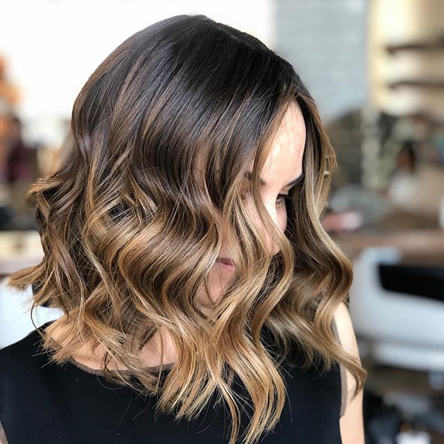  Light Blonde Highlights with Dark Brunette Mid-Length Hair