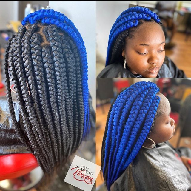  Huge jumbo braids with blue