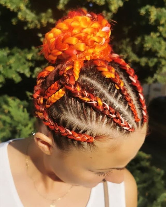 Girl on Fire Woven Braid Bun Braid Styles