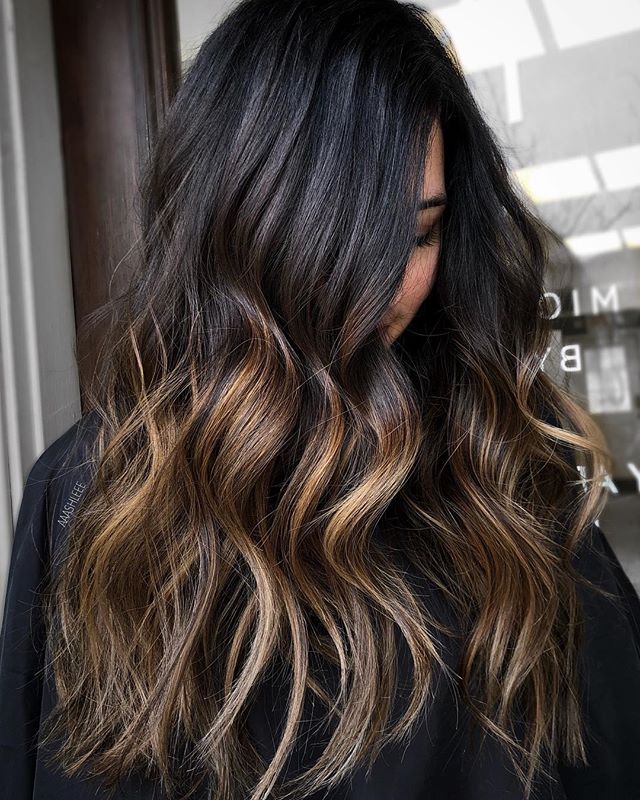 Classy Ombre Highlights On Dark Hair