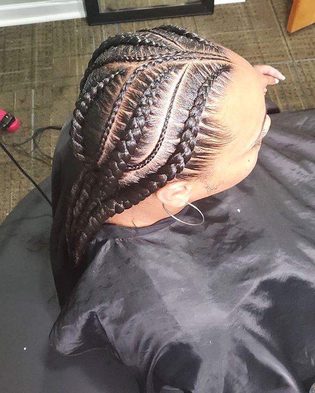 Big and Small Twisted Straight-Back Braids