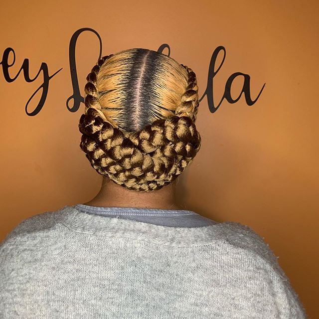 Blonde Tight Braids and Black Roots