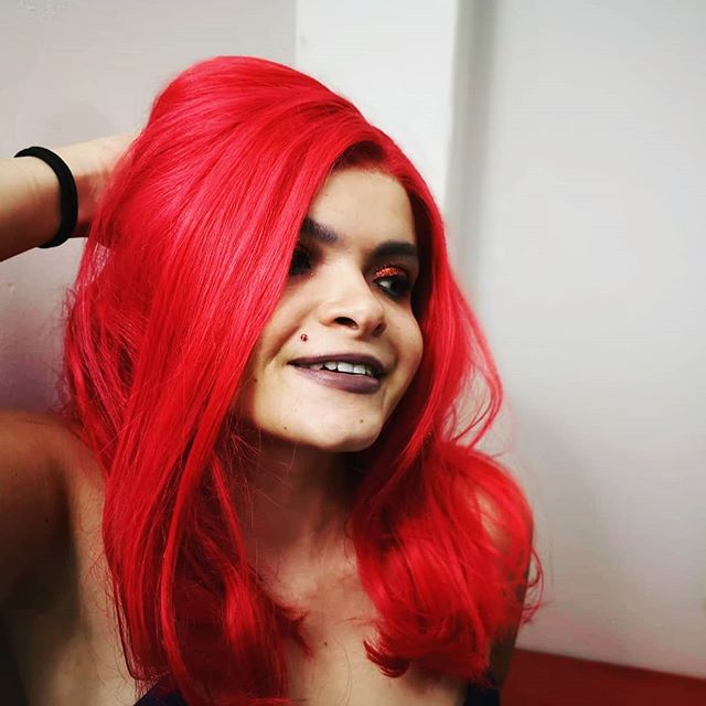 Brilliant Cherry Red Modern Hairstyle