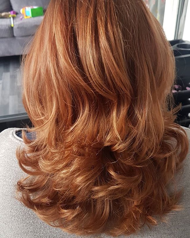  Medium Auburn with Feathered Long Layers