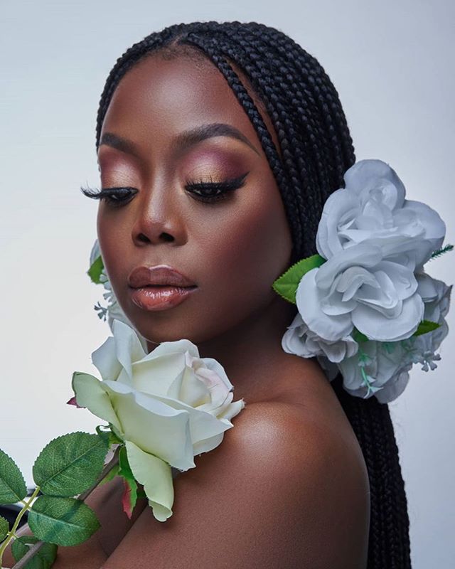 A Natural Hair, Floral Goddess Bride