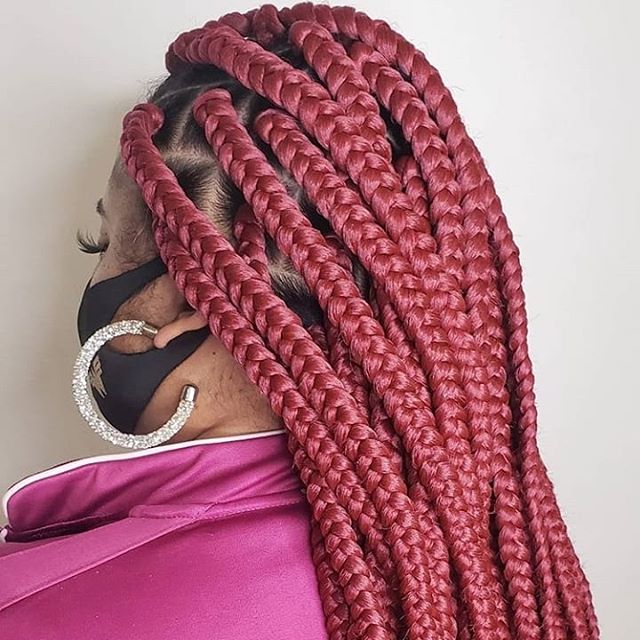  Huge and long red braids