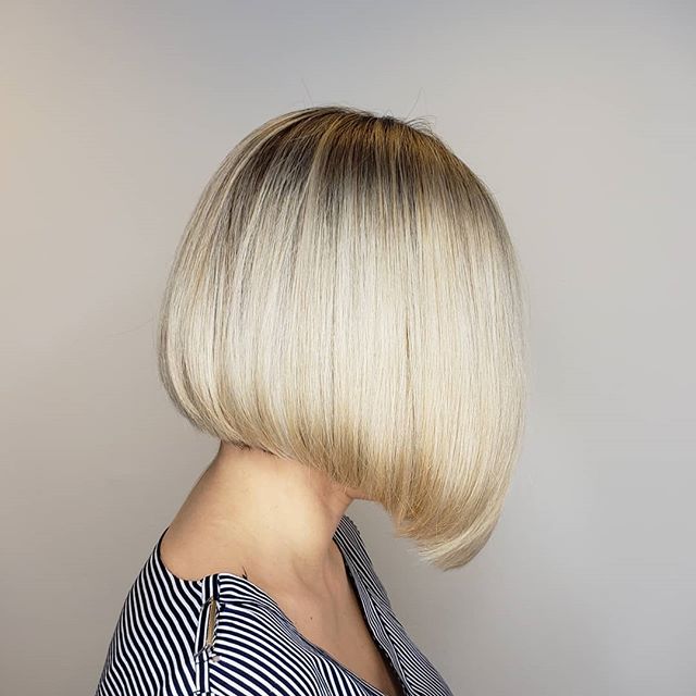  Blonde Over-the-Shoulder Asymmetrical Cut