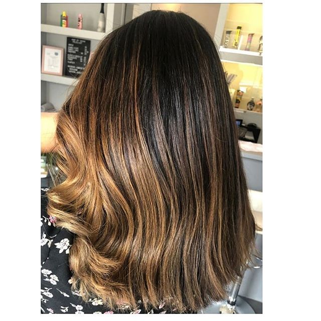  Caramel Balayage with Subtle Waves