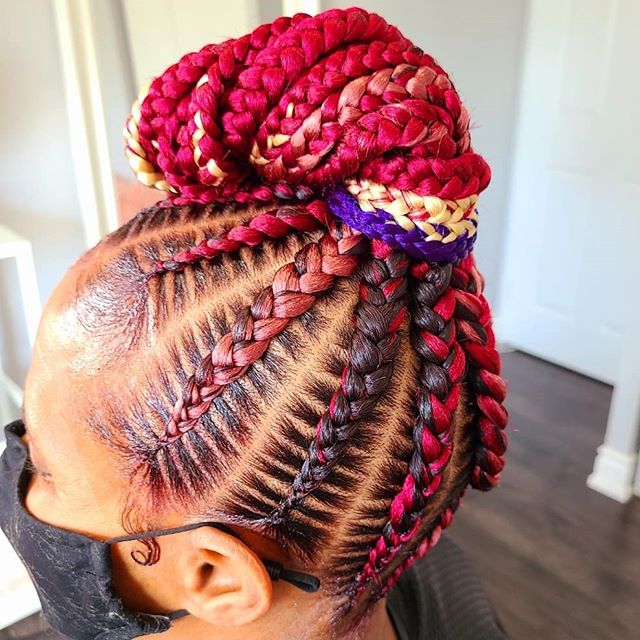  Playful Updo and Colored Braids