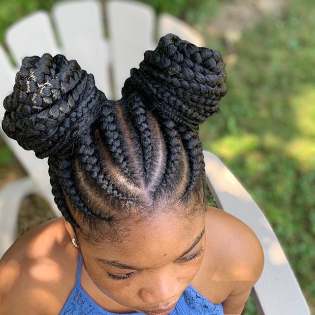 Braids and Spunky Space Buns